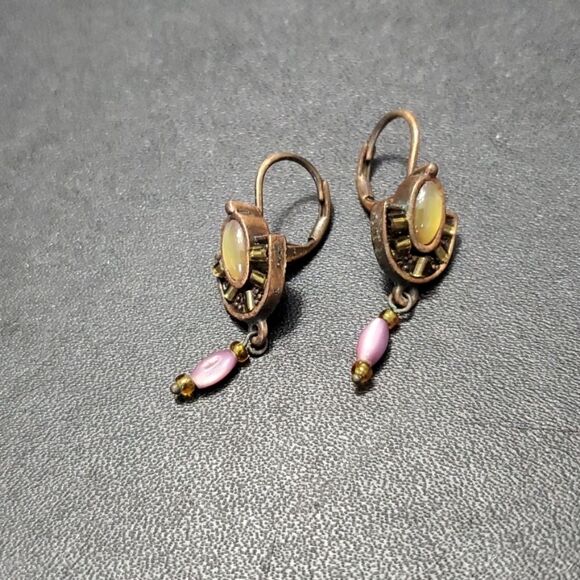 Laila Rowe bronze tone dangling earrings - Picture 1 of 7